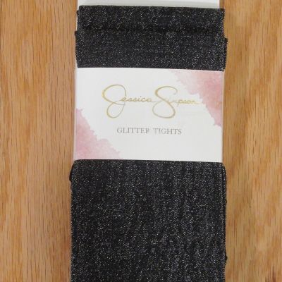 Jessica Simpson Womens Glitter Shimmer Tights Black M/L ~~2 PAIRS~~